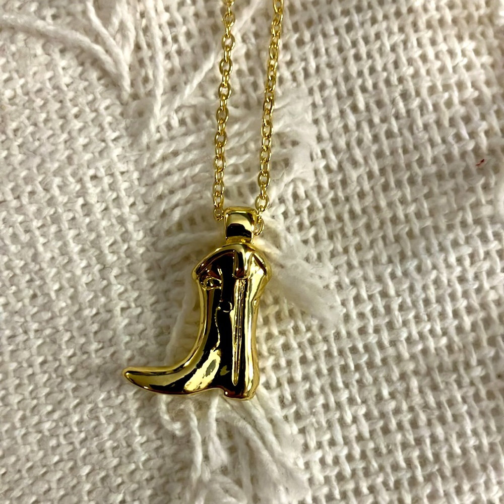 New Super Cute Gold Cowboy Boot Simple Necklace